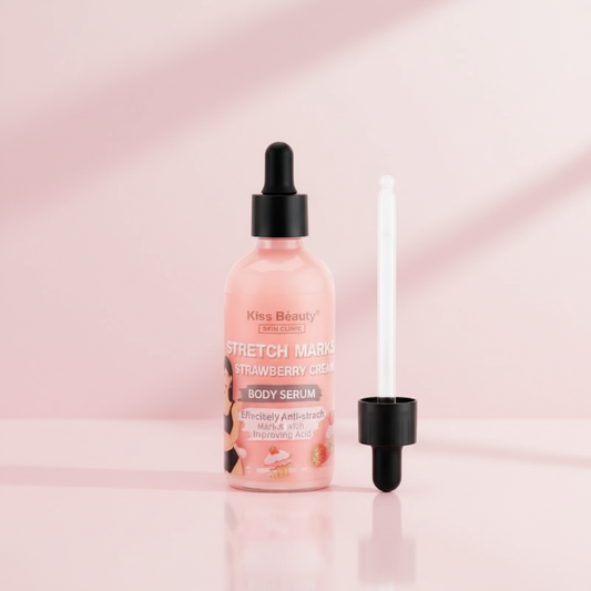 Serum Corporal Anti‑Estrías Ácido Hialurónico y Fresas Kiss Beauty 100 ml – Suavidad, Elasticidad y Fragancia Dulce 🍓